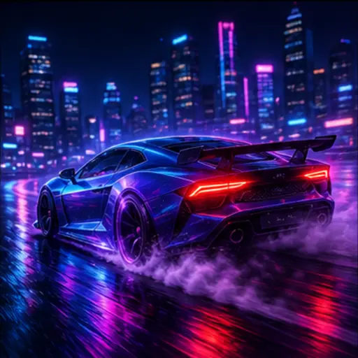 Neon-Sportwagen in Berlin