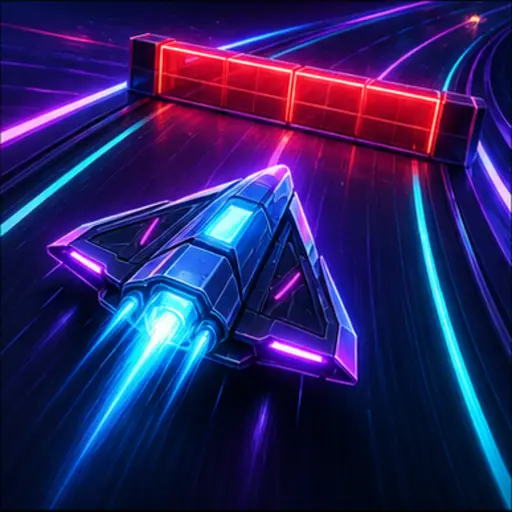 Gleiter auf einer Neon-Strecke